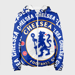 Куртка с капюшоном женская Челси надписи по кругу и логотип, цвет: 3D-белый