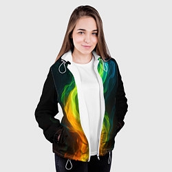 Куртка с капюшоном женская Разноцветное пламя, цвет: 3D-белый — фото 2
