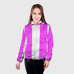 Куртка с капюшоном женская Color pink white, цвет: 3D-белый — фото 2