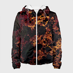 Женская куртка Абстракция - black blots on a fiery background
