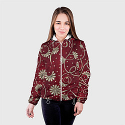 Куртка с капюшоном женская Красный бархат, цвет: 3D-белый — фото 2