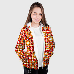 Куртка с капюшоном женская Пестрый узорчатый паттерн, цвет: 3D-белый — фото 2