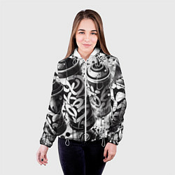 Куртка с капюшоном женская Баллончики с краской - граффити, цвет: 3D-белый — фото 2