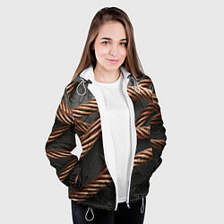 Куртка с капюшоном женская Витая медь, цвет: 3D-белый — фото 2