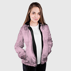 Куртка с капюшоном женская Текстура розовый бетон, цвет: 3D-черный — фото 2