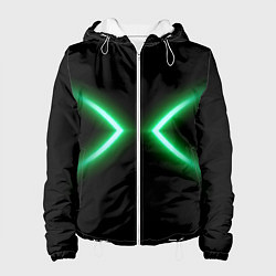 Куртка с капюшоном женская Neon green lines, цвет: 3D-белый