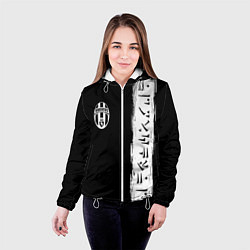 Куртка с капюшоном женская Ювентус символы гейм, цвет: 3D-белый — фото 2