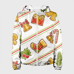 Куртка с капюшоном женская Рождественский дух, цвет: 3D-белый