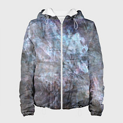 Куртка с капюшоном женская Абстракция - gray-blue hurricane, цвет: 3D-белый