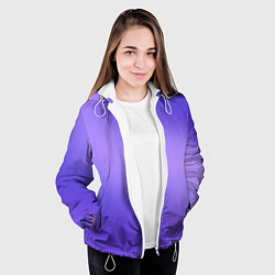 Куртка с капюшоном женская Color purple gradient, цвет: 3D-белый — фото 2