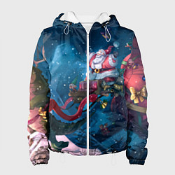 Женская куртка Санта с динозавром