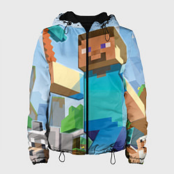 Куртка с капюшоном женская Minecraft World, цвет: 3D-черный