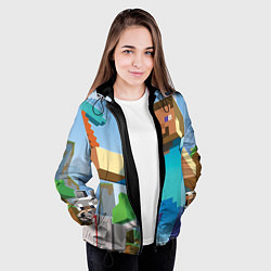 Куртка с капюшоном женская Minecraft World, цвет: 3D-черный — фото 2