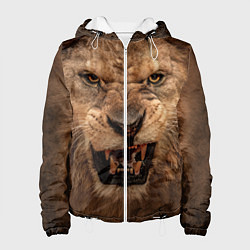 Куртка с капюшоном женская Взгляд льва, цвет: 3D-белый