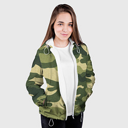 Куртка с капюшоном женская Хаки, цвет: 3D-белый — фото 2