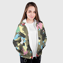 Куртка с капюшоном женская Камуфляж: микс цветов, цвет: 3D-белый — фото 2