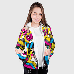 Куртка с капюшоном женская POP ART, цвет: 3D-белый — фото 2