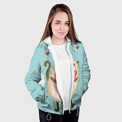 Куртка с капюшоном женская Котик, цвет: 3D-белый — фото 2