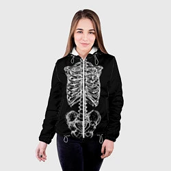 Куртка с капюшоном женская Скелет, цвет: 3D-белый — фото 2
