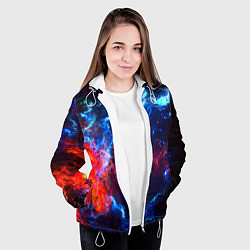Куртка с капюшоном женская Космос, цвет: 3D-белый — фото 2