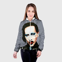 Куртка с капюшоном женская Mаrilyn Manson Art, цвет: 3D-белый — фото 2