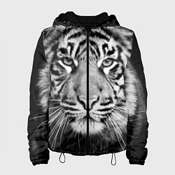 Куртка с капюшоном женская Красавец тигр цвета 3D-черный — фото 1