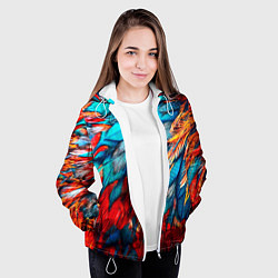 Куртка с капюшоном женская Перья, цвет: 3D-белый — фото 2