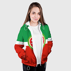 Куртка с капюшоном женская Татарстан: флаг цвета 3D-белый — фото 2