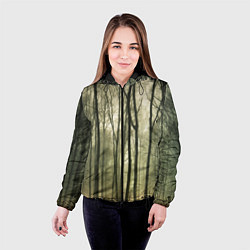 Куртка с капюшоном женская Чарующий лес, цвет: 3D-черный — фото 2