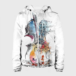 Куртка с капюшоном женская Скрипка, цвет: 3D-белый