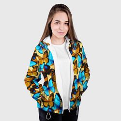 Куртка с капюшоном женская Бабочки, цвет: 3D-белый — фото 2