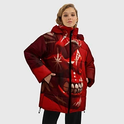 Куртка зимняя женская Красный череп, цвет: 3D-красный — фото 2