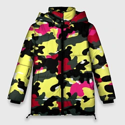 Женская зимняя куртка Камуфляж: контраст цветов