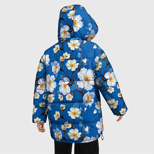 Женская зимняя куртка Цветы ретро 5 / 3D-Черный – фото 4