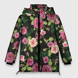 Женская зимняя куртка Кусты из роз