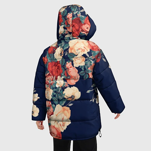 Женская зимняя куртка Fashion flowers / 3D-Черный – фото 4