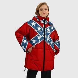 Куртка зимняя женская Флаг советской конфедерации, цвет: 3D-черный — фото 2