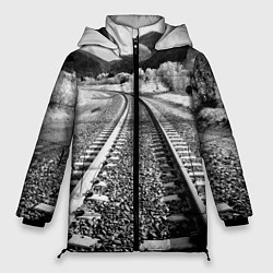 Куртка зимняя женская Железная дорога, цвет: 3D-черный