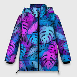 Женская зимняя куртка Сине-розовые тропики