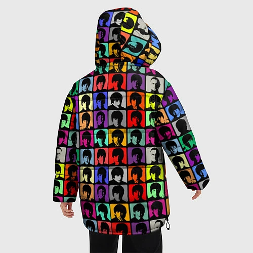 Женская зимняя куртка The Beatles: pop-art / 3D-Черный – фото 4