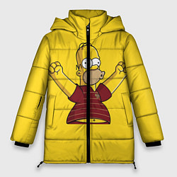 Куртка зимняя женская Гомер-болельщик, цвет: 3D-черный