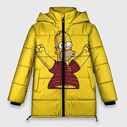 Куртка зимняя женская Гомер-болельщик, цвет: 3D-светло-серый