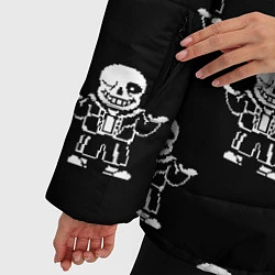 Куртка зимняя женская Undertale Sans (узор), цвет: 3D-светло-серый — фото 2