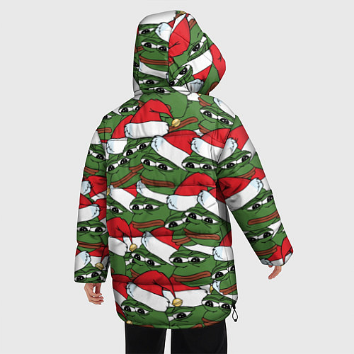 Женская зимняя куртка Sad frog new year / 3D-Черный – фото 4