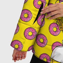 Куртка зимняя женская Пончики Гомера Симпсона, цвет: 3D-черный — фото 2