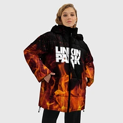 Куртка зимняя женская Linkin Park: Hell Flame, цвет: 3D-черный — фото 2