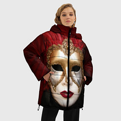 Куртка зимняя женская Венецианская маска, цвет: 3D-светло-серый — фото 2