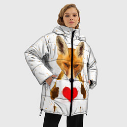 Куртка зимняя женская Влюбленная лиса, цвет: 3D-черный — фото 2