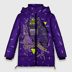 Куртка зимняя женская Сова хипстер, цвет: 3D-светло-серый