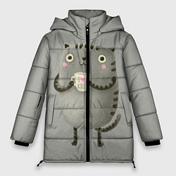 Куртка зимняя женская Cat Love Kill, цвет: 3D-светло-серый